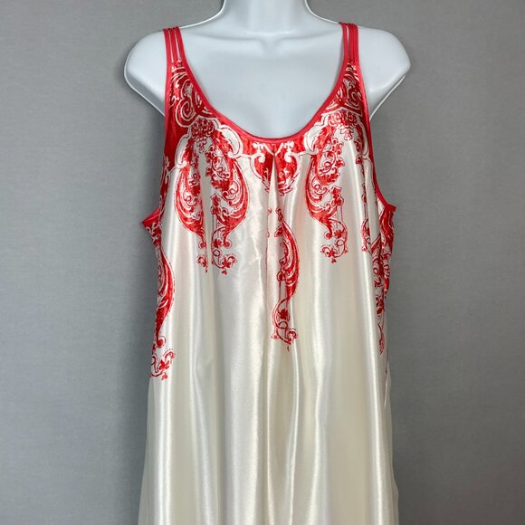 Oscar de la Renta Pink Label Nightgown White Sleepwear Strappy Tie Waist Large - Picture 3 of 15